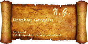 Noszkay Gergely névjegykártya